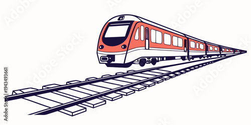 A red and white train traveling down a set of train tracks