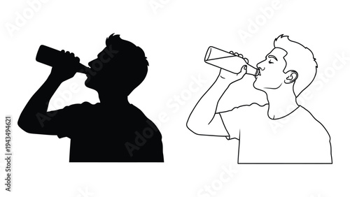 Man drinking from a bottle