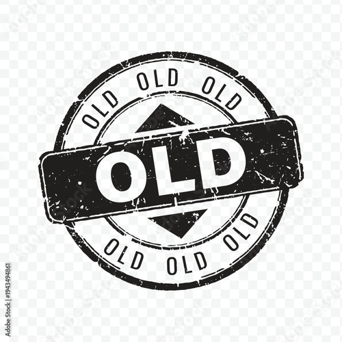 Single black vintage circular grunge rubber stamp with old text for archived or legacy status marking