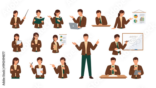 Business Presentation Set: A comprehensive collection of professional figures, ideal for illustrating concepts of business and presentation.