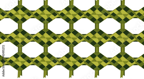 Ketupat Pattern: A vibrant and intricate woven ketupat pattern, showcasing the artistry and cultural significance of this traditional design.