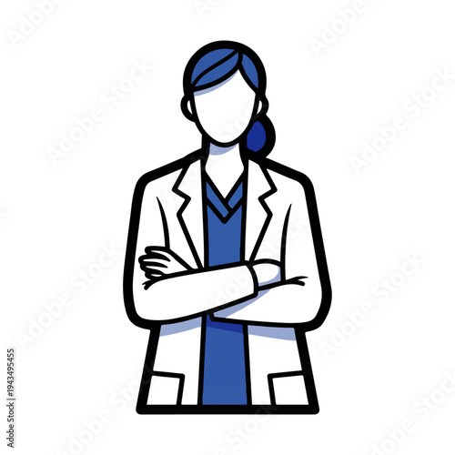 The Confident Professional: A poised medical professional, arms crossed, exudes confidence and expertise, ready to deliver care and guidance. 