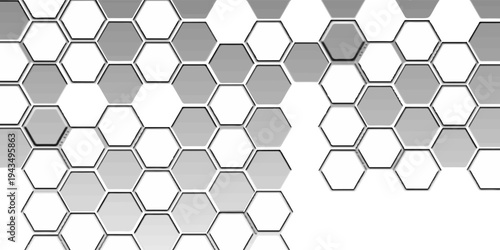 Abstract blue hexagon banner background.