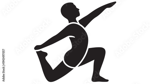 Lunge Exercise Silhouette Icon – Man Performing Forward Lunge for Fitness Training, Strength Workout and Healthy Lifestyle Concepts