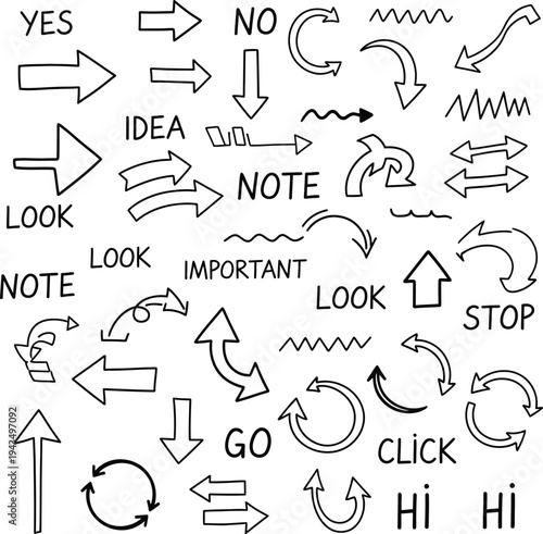 Various dog breeds and wild animals in line art