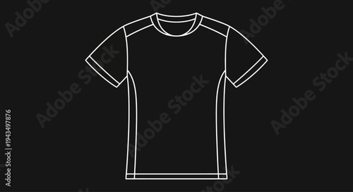Simple Outline Drawing of a Short-Sleeved T-Shirt.