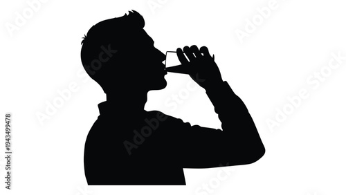 Man drinking from a glass