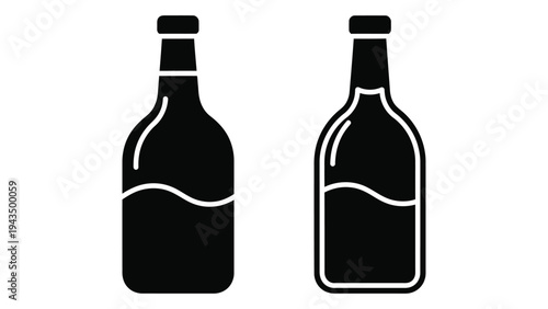 Two wine bottles with different shapes and sizes