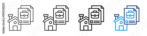 Property Portfolio Icon Different Style Outline Collection Set.