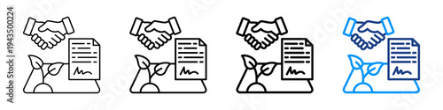 Land Acquisition Icon Different Style Outline Collection Set.