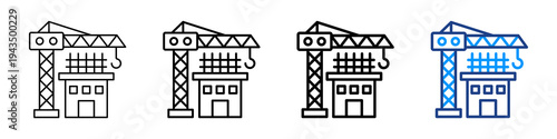 New Construction Icon Different Style Outline Collection Set.