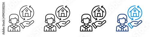 Property Developer Icon Different Style Outline Collection Set.