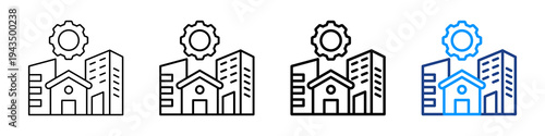 Mixed Development Icon Different Style Outline Collection Set.