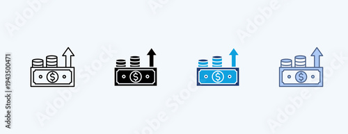 Inflation Multiple Icon Illustration Vector