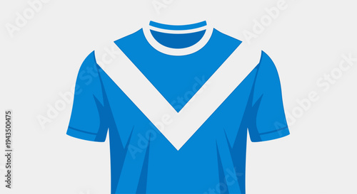 Blue and White V-Neck Soccer Jersey Design.