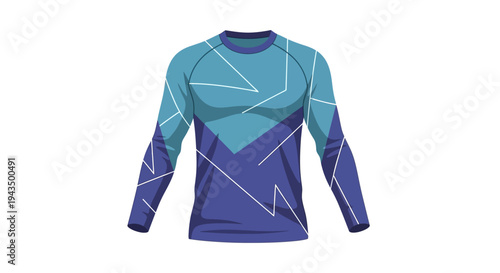 Stylish Long Sleeve Sport Shirt with Geometric Design.