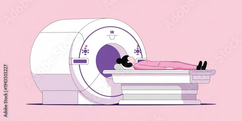 Patient Undergoing MRI Scan in Hospital Radiology Department with Magnetic Resonance Imaging Machine Representing Medical Diagnosis, Healthcare Technology and Clinical Examination