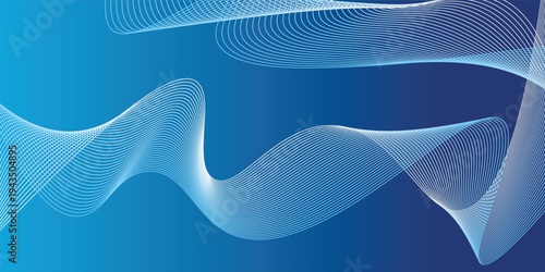 Technology themed dark blue background with wave lines. Futuristic background, suitable for banners, posters, web, presentations, wallpapers