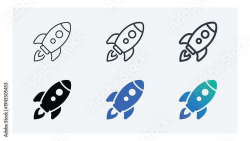 Colorful Rocket Ships Flying