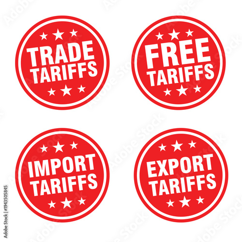 circle tariffs text label vector