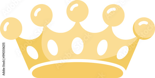 Golden crown icon with shiny spheres on top