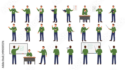 A Variety of Gestures: A collection of illustrations showcasing a man, demonstrating diverse gestures and interactions, offering a versatile visual resource for various design needs.