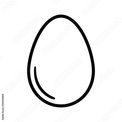 Simple line drawing of a boiled egg with a cracked shell