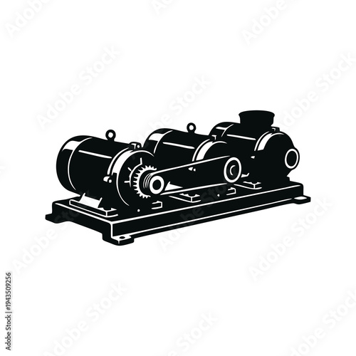 Canvas Print silhouette vector of a dynamo machine