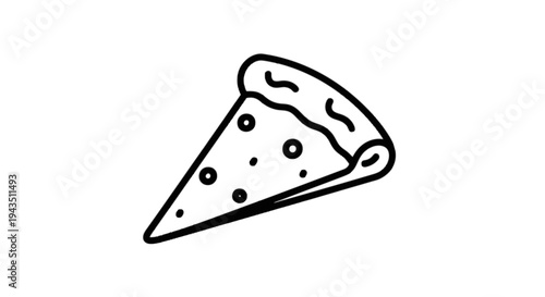 A single slice of pepperoni pizza with cheese and minimalistic design isolated on transparent background, Vector