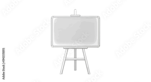 Modern flat screen television on a tripod stand for presentations isolated on transparent background, Vector