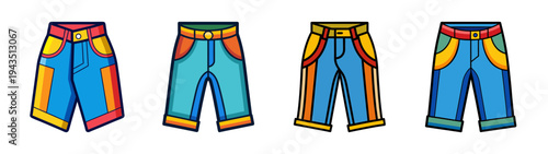 Shop trendy cartoon pants vector illustration for fashion apparel and clothing design projects online now