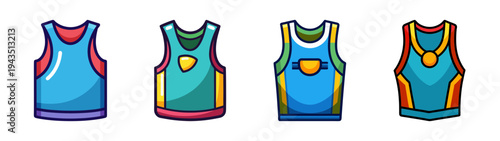 Collection of colorful basketball jerseys vector illustration sports apparel and clothing design