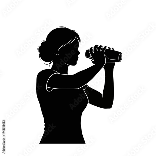 Woman Lifting Dumbbell Exercise Fitness.
