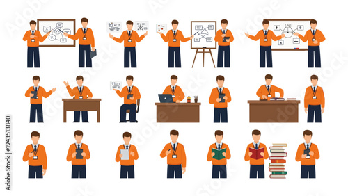Animated Guide to the Workplace: A dynamic animated series depicting a professional in various work-related scenarios.