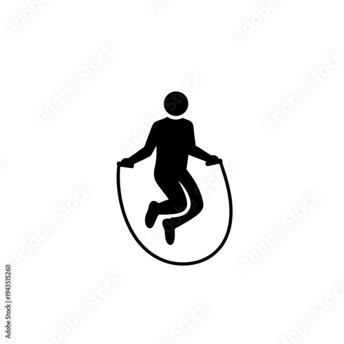 Person jumping with jump rope toy.