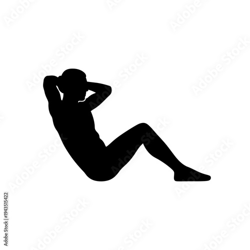 Woman doing sit ups exercise.