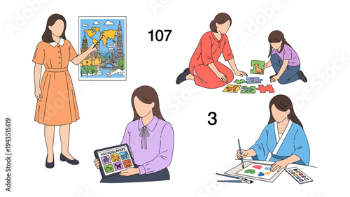 Everyday life of lady: a compilation that showcases the different facets of lady, exploring her engaging daily pursuits and activities. 