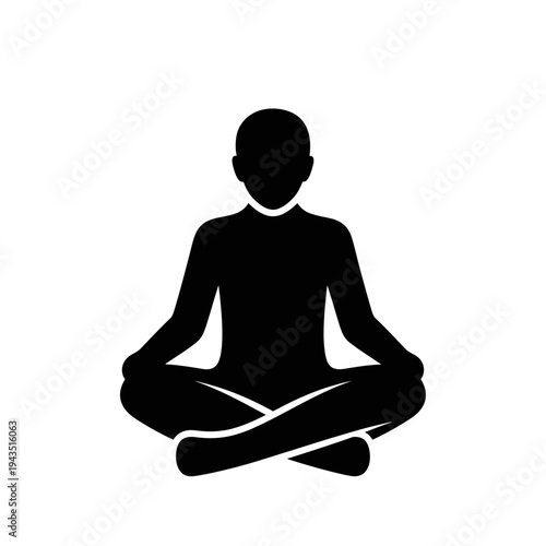 Person sitting in yoga pose meditation.