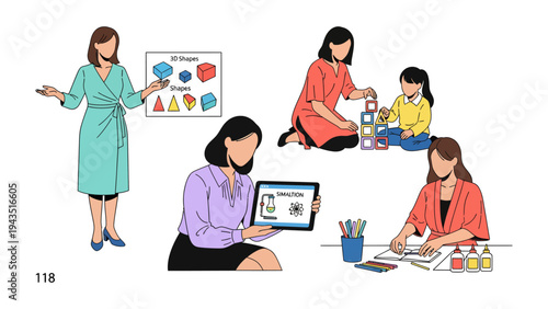 Playful Moments of Learning: A colorful collage of moments showcasing the joy of childhood education.