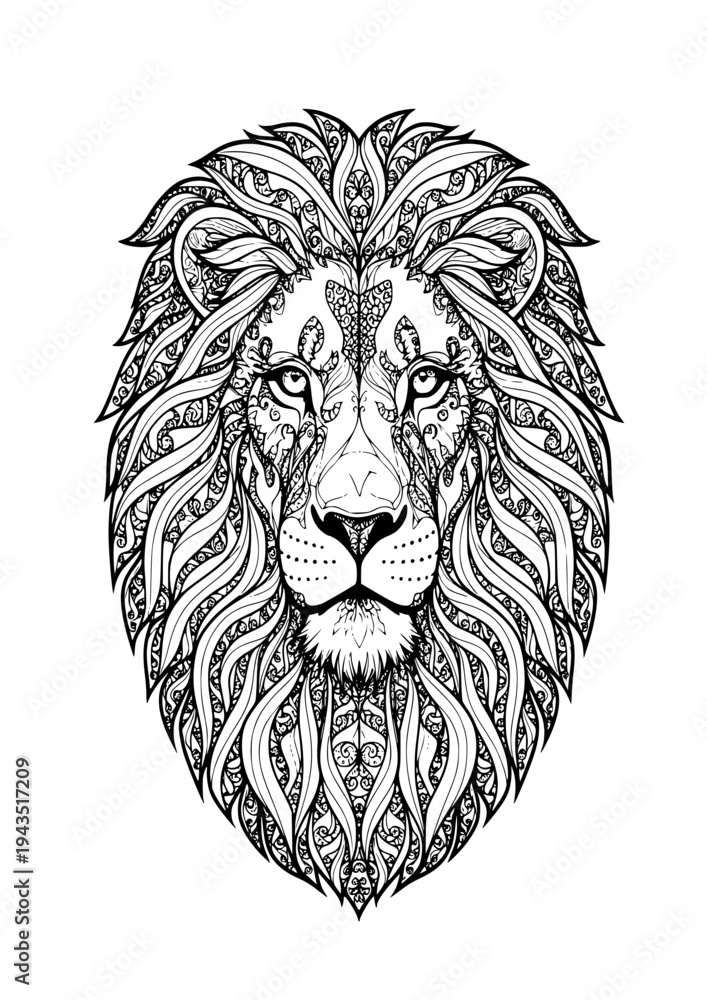 Obraz premium Fancy Lion Zentangle for Professional Design
