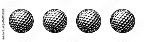 Abstract geometric spheres illustration black and white pattern vector clipart set