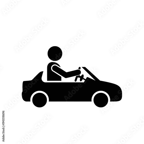 Person Driving a Convertible Car.