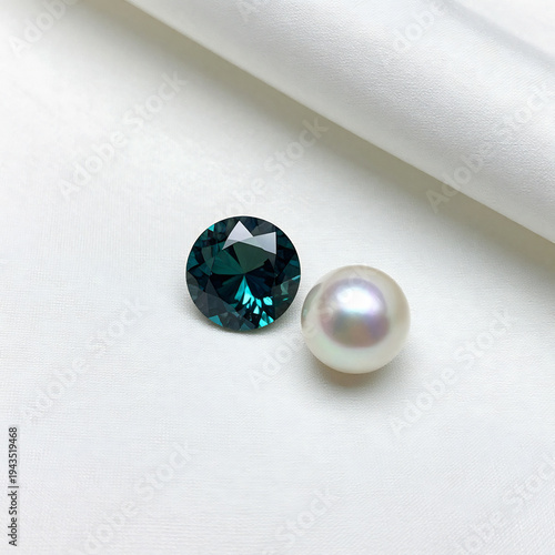 Elegant Duo June Birthstone Alexandrite and Pearl Layout