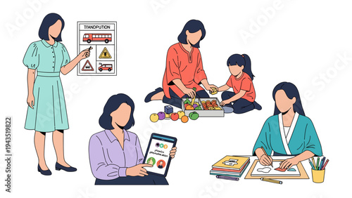 Moments of Learning: A depiction of educators engaging in educational moments, offering a window into the diverse landscape of modern education and guidance.