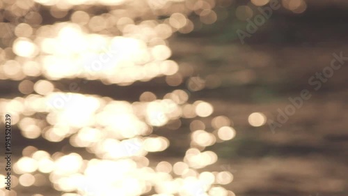 海と夕陽の玉ボケ