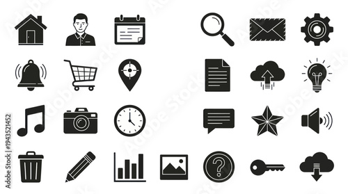 Collection of diverse icons representing various concepts and functions.