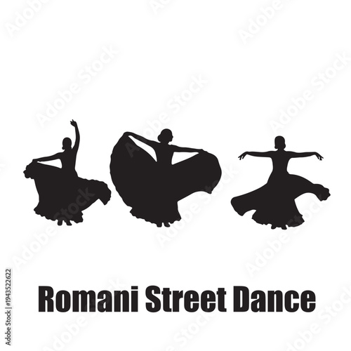 Romani Street Dance Silhouettes with Cultural Typography