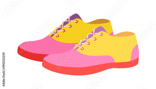 Plimsoll sneaker shoe flat pair. Comfortable light footwear for city walk, school outfit, relaxed style man woman unisex. Technical fashion illustration, CAD mockup, soft vector isolated modern style.