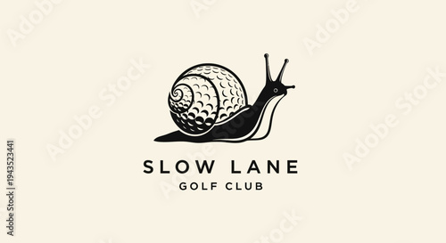 Snail golf club logo illustration.