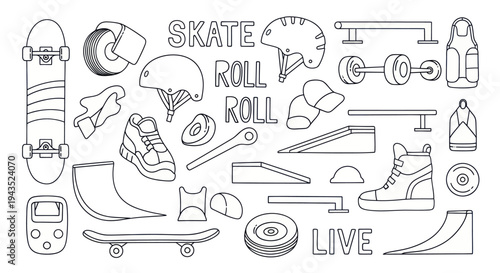 Skateboarding and Rollerblading Equipment and Accessories Collection.